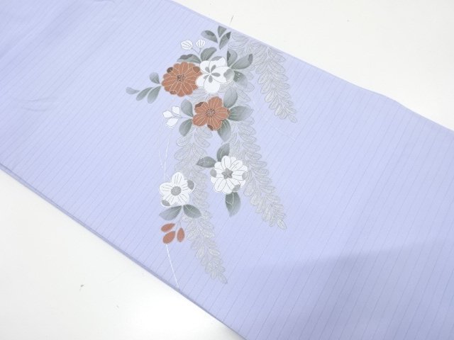 絽　藤に花模様　名古屋帯